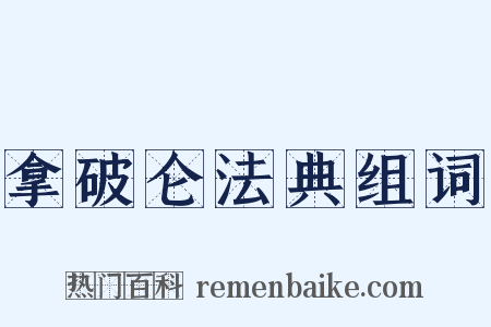 拿破仑法典组词是什么意思的图片